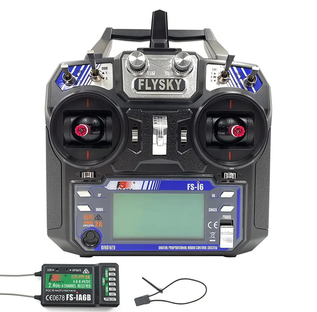 FlySky FS-i6 2.4GHz 6-Channel RC Transmitter with FS-iA6B Receiver for Drone, Plane, Helicopter - Gallery 1