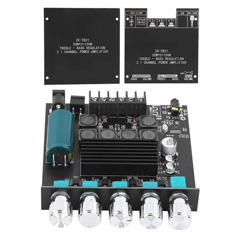 CA-TB21 2.1 Channel BT Subwoofer Amplifier Audio Board 2*50W+100W 12-24V Amplifier Board - Gallery 1