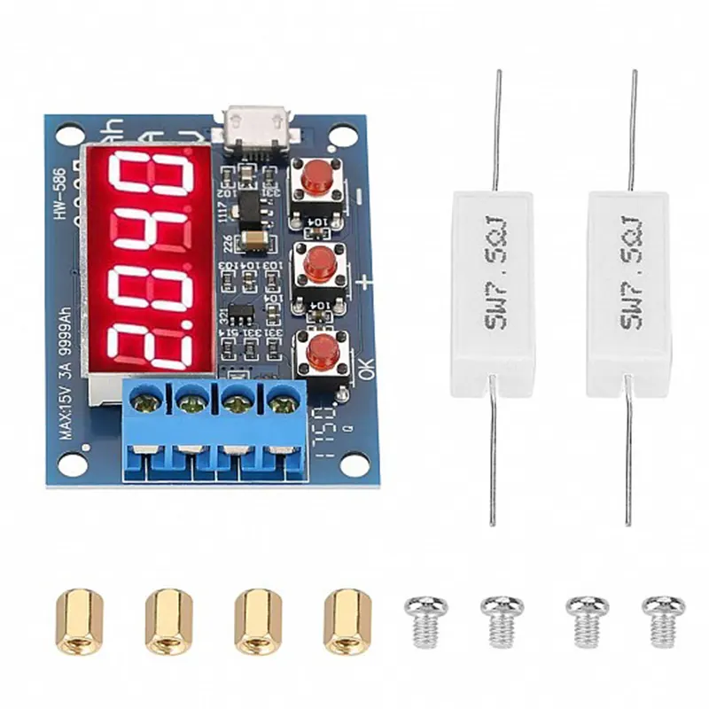 HW-586 1.2v 12v 18650 Li-ion Lithium Battery Capacity Tester Resistance Lead Acid Batteries Capacity Meter Discharge Tester - Gallery 1