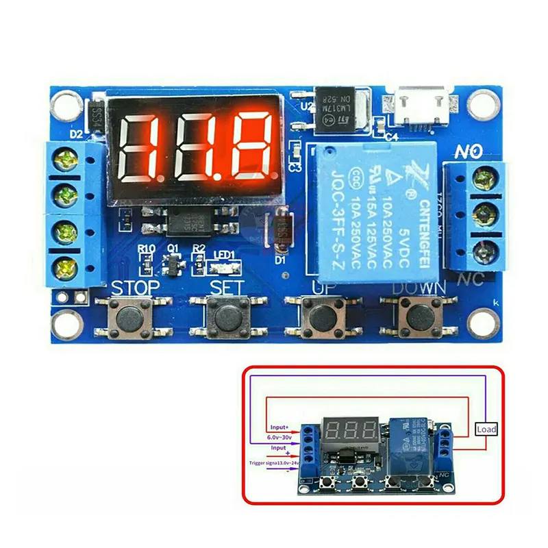 6‑30V Relay Board Cycle Timing Circuit Switch Timer Delay Trigger Module Micro USB 5V JZ‑801/ JZ 801 Timing Circuit - Gallery 1