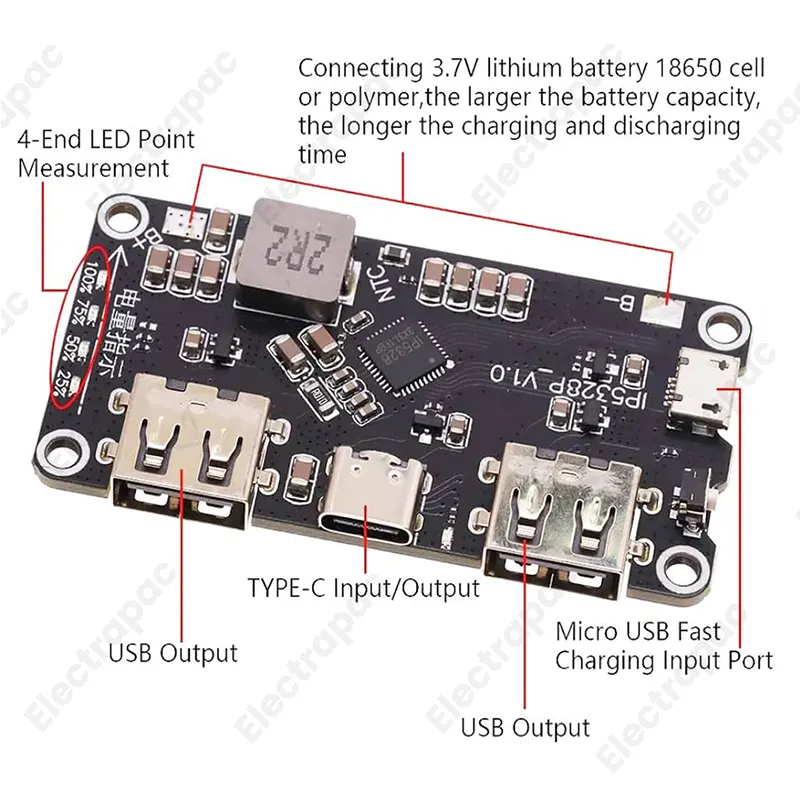 IP5328P Dual USB Fast Charging Power Bank Circuit Type-C 3.7V to 5V 9V 12V Fast Quick Charger Circuit Board QC2.0 QC3.0 - Gallery 2