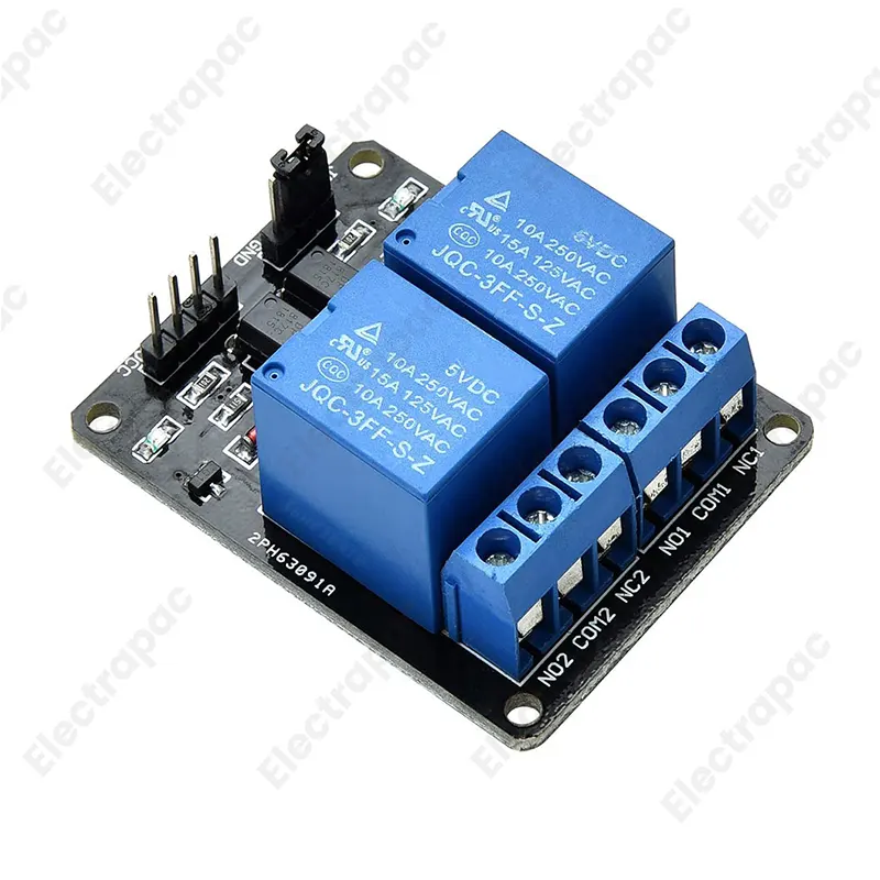 2-Channel 5V Relay Module with Optocoupler Isolation for Arduino & MCU - Gallery 1